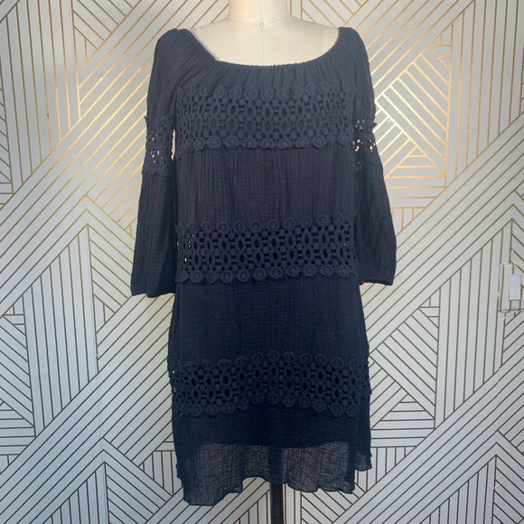 Bailey 44 Mykonos Crochet Dress‎ in Black - Picture 1 of 9